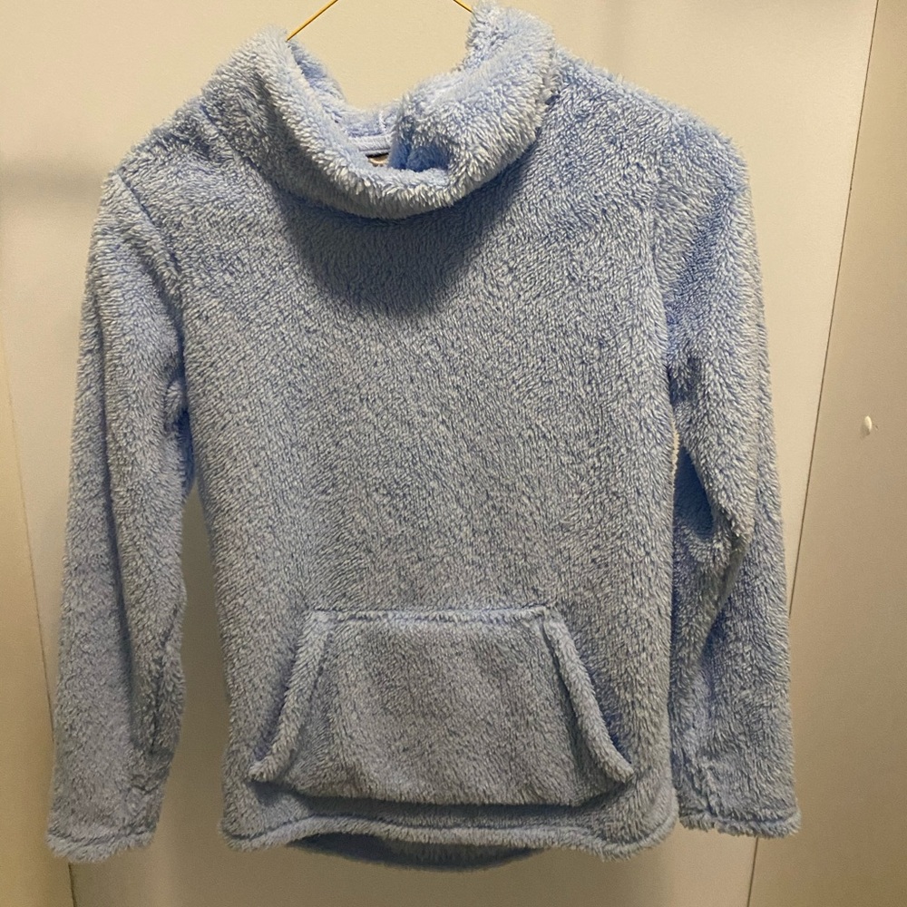 NWT CHAMPION GIRLS BLUE FUZZY HOODIE